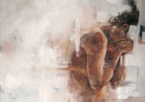 امرأة حزينة