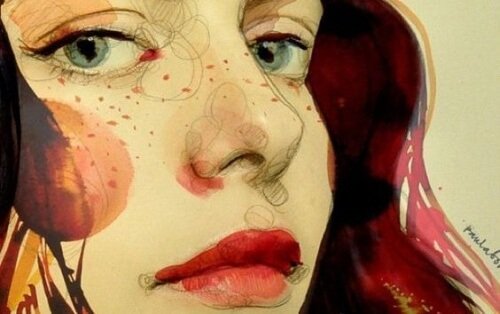 رسمة تعبر عن سيدة تبحث عن السعادة الشخصية