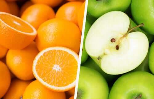 برتقال وتفاح أخضر